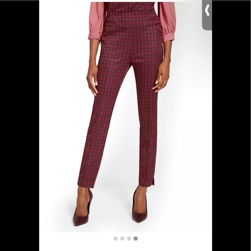 NY&Co Pull-On Super High-Waisted Check-Print Ankle Legging - Super-flex.size L